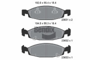 BPD2019 Sada brzdových destiček, kotoučová brzda BENDIX Braking
