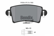 BPD1107 Sada brzdových destiček, kotoučová brzda BENDIX Braking