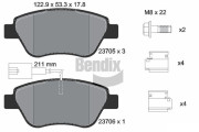BPD1028 Sada brzdových destiček, kotoučová brzda BENDIX Braking