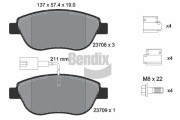 BPD1039 Sada brzdových destiček, kotoučová brzda BENDIX Braking