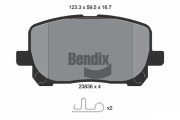 BPD2054 Sada brzdových destiček, kotoučová brzda BENDIX Braking