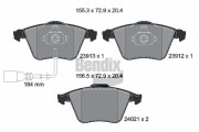 BPD1537 Sada brzdových destiček, kotoučová brzda BENDIX Braking