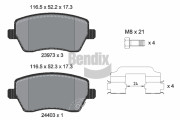 BPD1168 Sada brzdových destiček, kotoučová brzda BENDIX Braking