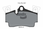 BPD2076 Sada brzdových destiček, kotoučová brzda BENDIX Braking