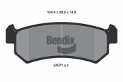 BPD2088 Sada brzdových destiček, kotoučová brzda BENDIX Braking