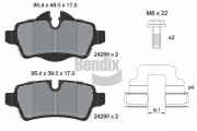 BPD1101 Sada brzdových destiček, kotoučová brzda BENDIX Braking