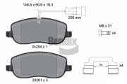 BPD2121 Sada brzdových destiček, kotoučová brzda BENDIX Braking