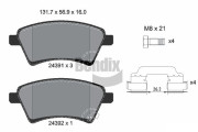 BPD1181 Sada brzdových destiček, kotoučová brzda BENDIX Braking