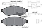 BPD1040 Sada brzdových destiček, kotoučová brzda BENDIX Braking