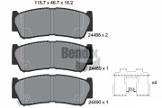 BPD2160 Sada brzdových destiček, kotoučová brzda BENDIX Braking