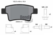 BPD1102 Sada brzdových destiček, kotoučová brzda BENDIX Braking