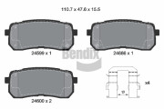 BPD2176 Sada brzdových destiček, kotoučová brzda BENDIX Braking