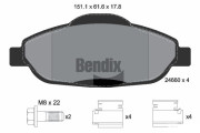 BPD1036 Sada brzdových destiček, kotoučová brzda BENDIX Braking