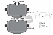 BPD1585 Sada brzdových destiček, kotoučová brzda BENDIX Braking