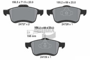 BPD1251 Sada brzdových destiček, kotoučová brzda BENDIX Braking
