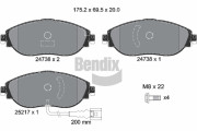 BPD1302 Sada brzdových destiček, kotoučová brzda BENDIX Braking