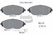 BPD1333 Sada brzdových destiček, kotoučová brzda BENDIX Braking