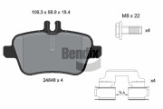 BPD1084 Sada brzdových destiček, kotoučová brzda BENDIX Braking