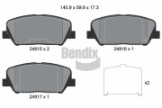 BPD1501 Sada brzdových destiček, kotoučová brzda BENDIX Braking