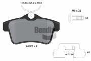 BPD1572 Sada brzdových destiček, kotoučová brzda BENDIX Braking