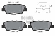 BPD2208 Sada brzdových destiček, kotoučová brzda BENDIX Braking