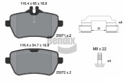 BPD2222 Sada brzdových destiček, kotoučová brzda BENDIX Braking