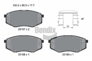 BPD1421 Sada brzdových destiček, kotoučová brzda BENDIX Braking