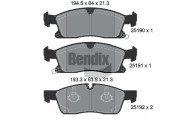 BPD2232 Sada brzdových destiček, kotoučová brzda BENDIX Braking