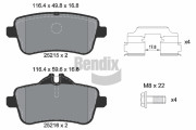 BPD1570 Sada brzdových destiček, kotoučová brzda BENDIX Braking