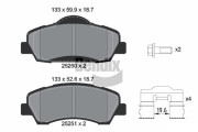 BPD1262 Sada brzdových destiček, kotoučová brzda BENDIX Braking