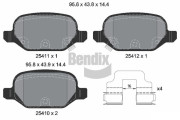 BPD1594 Sada brzdových destiček, kotoučová brzda BENDIX Braking