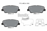 BPD2247 Sada brzdových destiček, kotoučová brzda BENDIX Braking