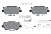 BPD2248 Sada brzdových destiček, kotoučová brzda BENDIX Braking