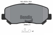 BPD1392 Sada brzdových destiček, kotoučová brzda BENDIX Braking