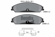 BPD2255 Sada brzdových destiček, kotoučová brzda BENDIX Braking
