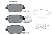 BPD2256 Sada brzdových destiček, kotoučová brzda BENDIX Braking