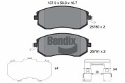 BPD2267 Sada brzdových destiček, kotoučová brzda BENDIX Braking