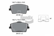 BPD2338 Sada brzdových destiček, kotoučová brzda BENDIX Braking