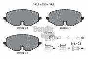 BPD1660 Sada brzdových destiček, kotoučová brzda BENDIX Braking