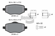 BPD1653 Sada brzdových destiček, kotoučová brzda BENDIX Braking