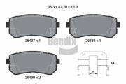 BPD2372 Sada brzdových destiček, kotoučová brzda BENDIX Braking