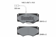 BPD2280 Sada brzdových destiček, kotoučová brzda BENDIX Braking