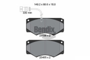 BPD2287 Sada brzdových destiček, kotoučová brzda BENDIX Braking