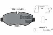 BPD1061 Sada brzdových destiček, kotoučová brzda BENDIX Braking