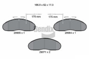 BPD2297 Sada brzdových destiček, kotoučová brzda BENDIX Braking