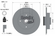 BDS1040 Brzdový kotouč BENDIX Braking