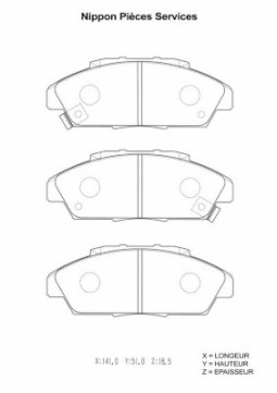 H360A51 Sada brzdových destiček, kotoučová brzda NPS