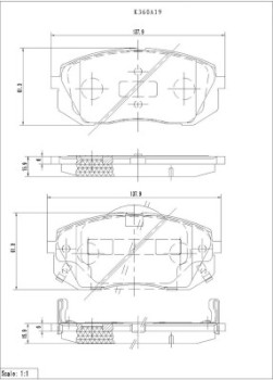 K360A19 Sada brzdových destiček, kotoučová brzda NPS