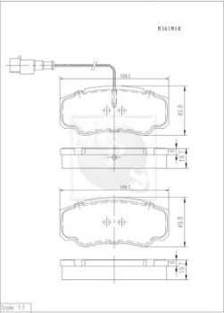 N361N10 Sada brzdových destiček, kotoučová brzda NPS