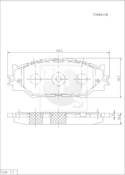 T360A118 Sada brzdových destiček, kotoučová brzda NPS